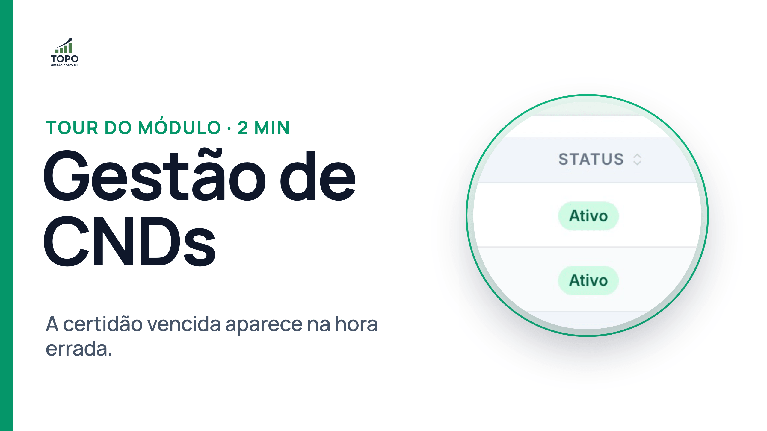Capa do tour de Gestão de CNDs